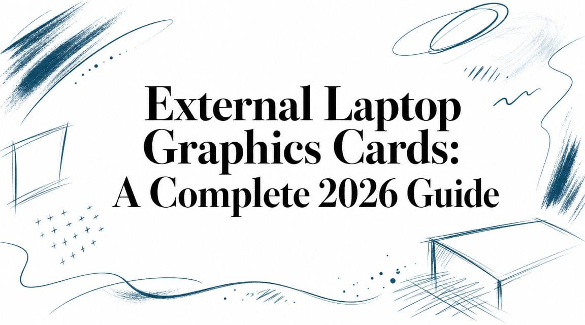 Illustrated guide to external laptop graphics cards and eGPU setups in 2026.