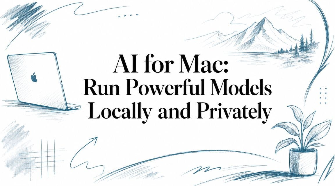 AI for Mac guide cover showing on-device AI running locally on Apple hardware.