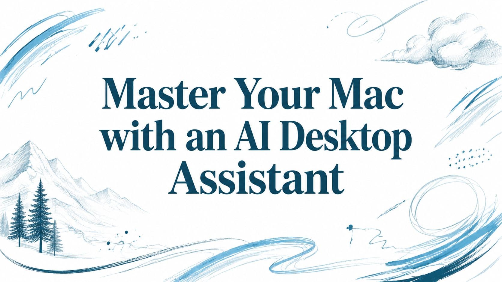 Illustration of an AI desktop assistant on macOS.
