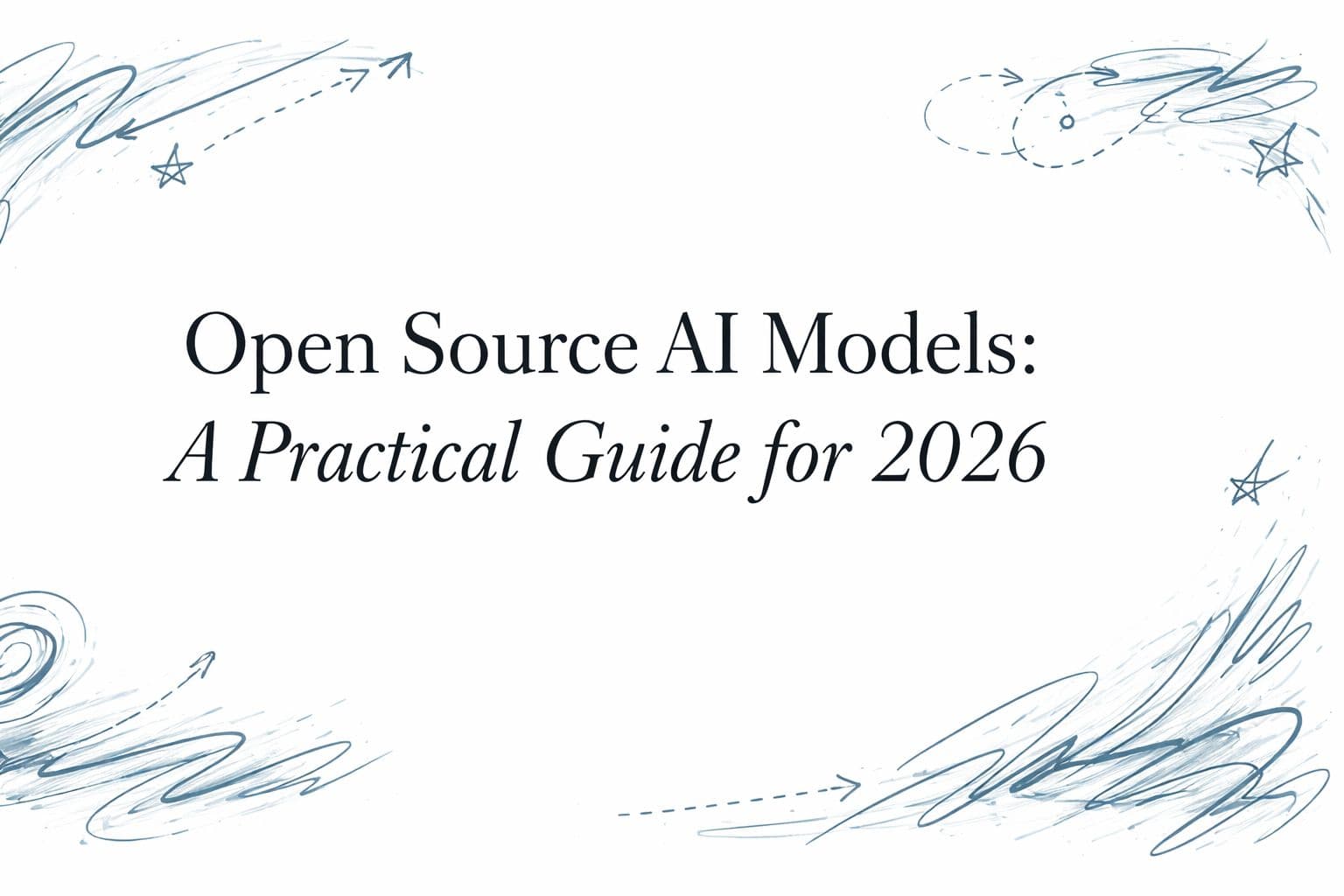 Open source AI models guide cover with Llama and Mistral icons.