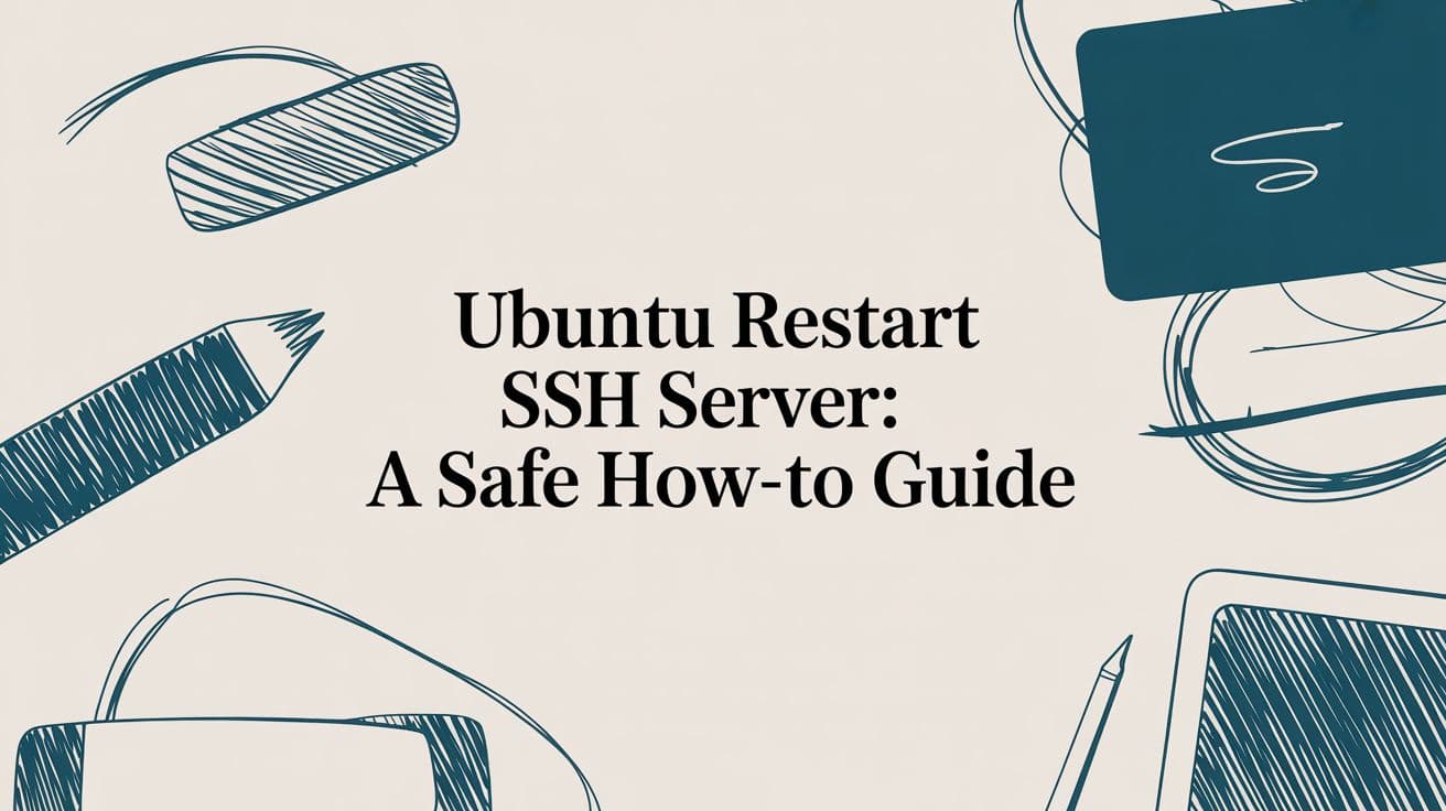 Ubuntu terminal illustration for safely restarting SSH server.