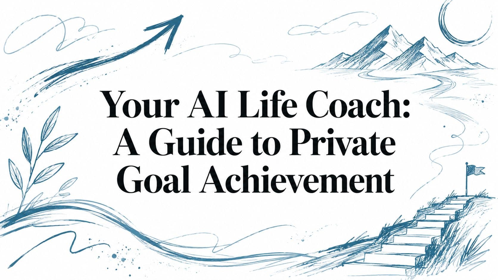 AI life coach guide for private goal achievement and habit building.