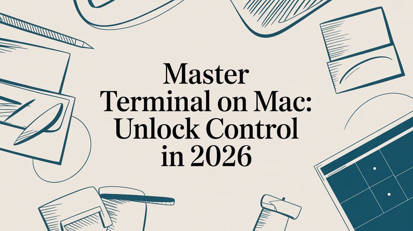 Tutorial graphic for mastering Terminal on Mac.